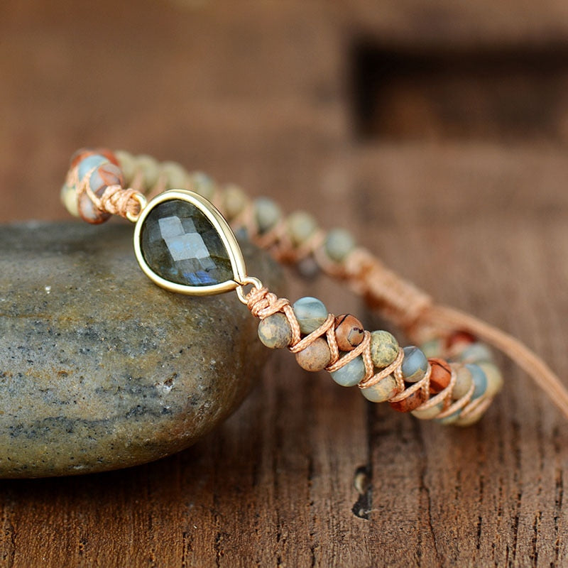 Bracelet Tressé Opale & Améthyste