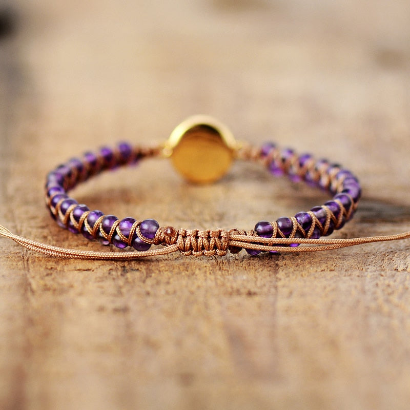 Bracelet Tressé Opale & Améthyste
