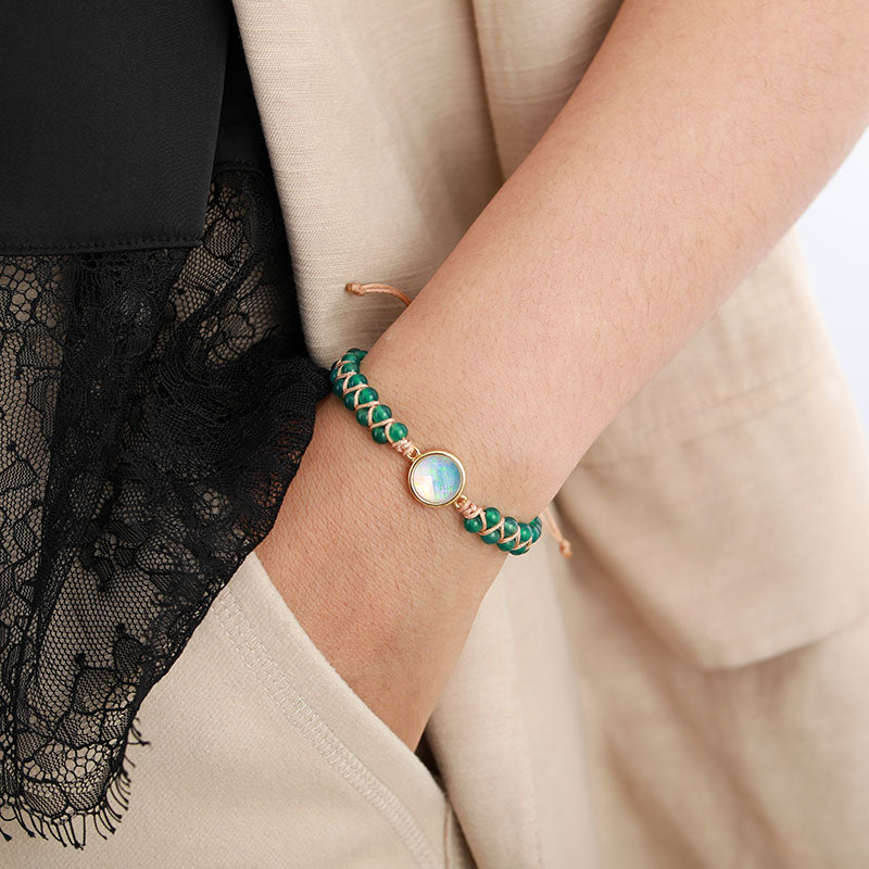 Bracelet Tressé Opale & Améthyste