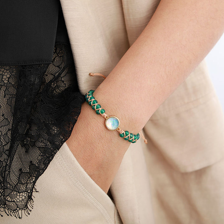 Bracelet Tressé Opale & Améthyste