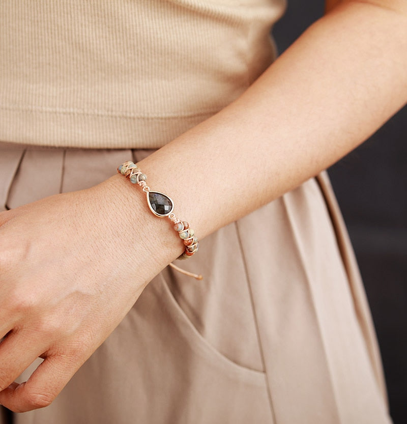 Bracelet Tressé Opale & Améthyste