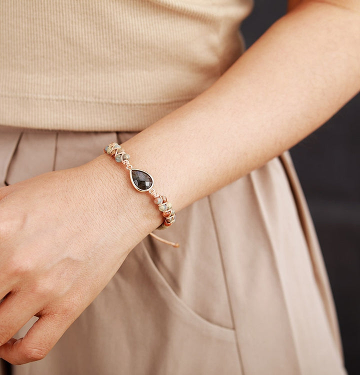 Bracelet Tressé Opale & Améthyste