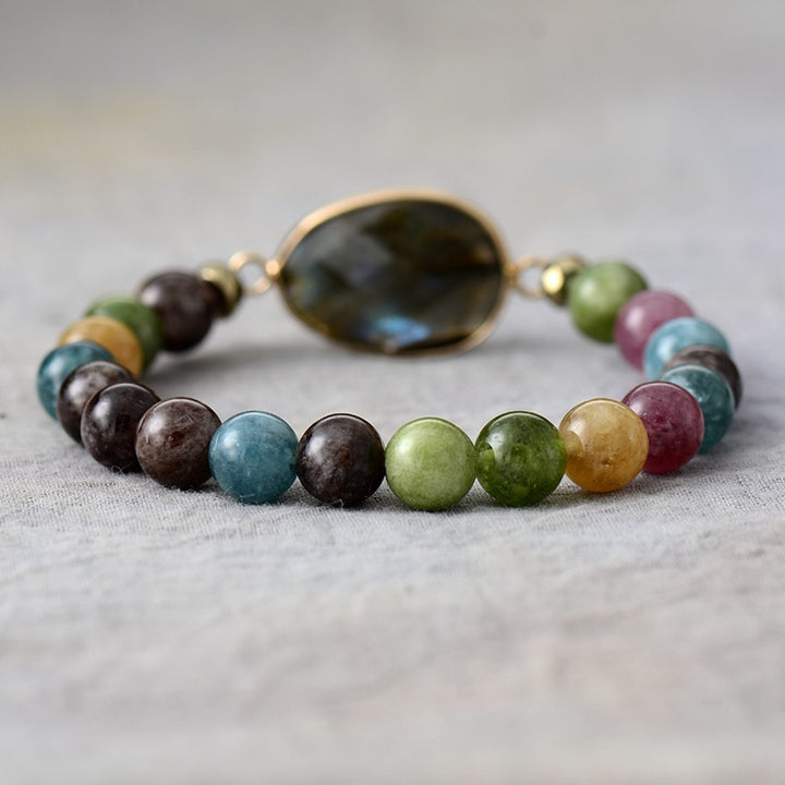 Bracelet élastique Labradorite & Jaspe