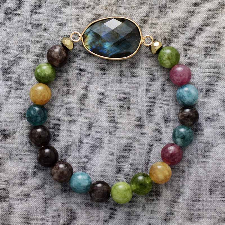 Bracelet élastique Labradorite & Jaspe