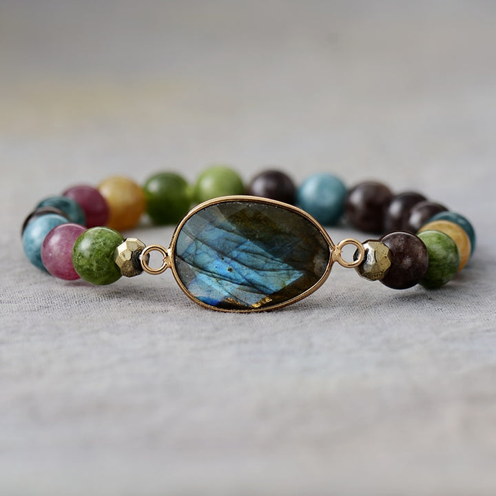 Bracelet élastique Labradorite & Jaspe
